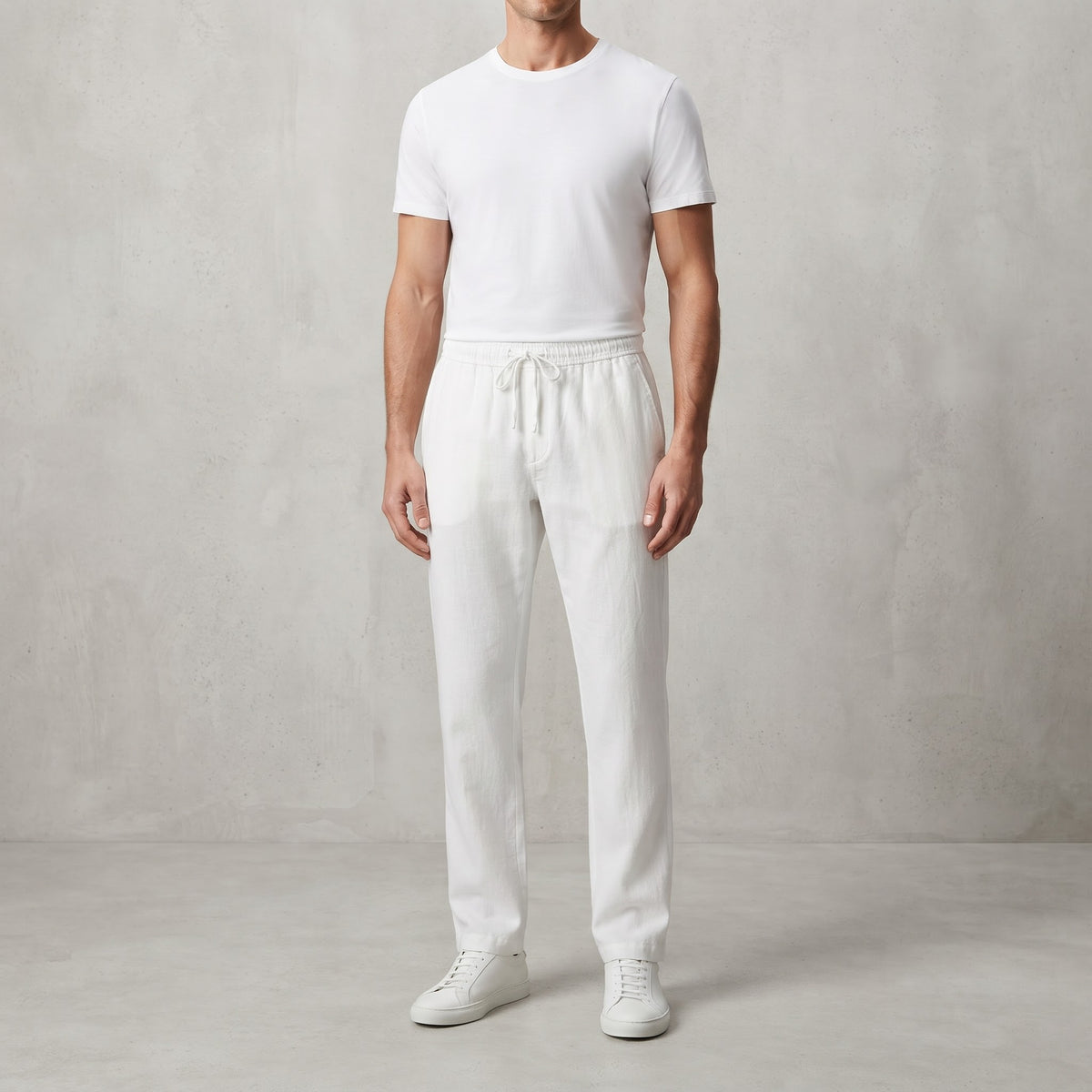 Men's Casual Linen Trousers (WHITE)