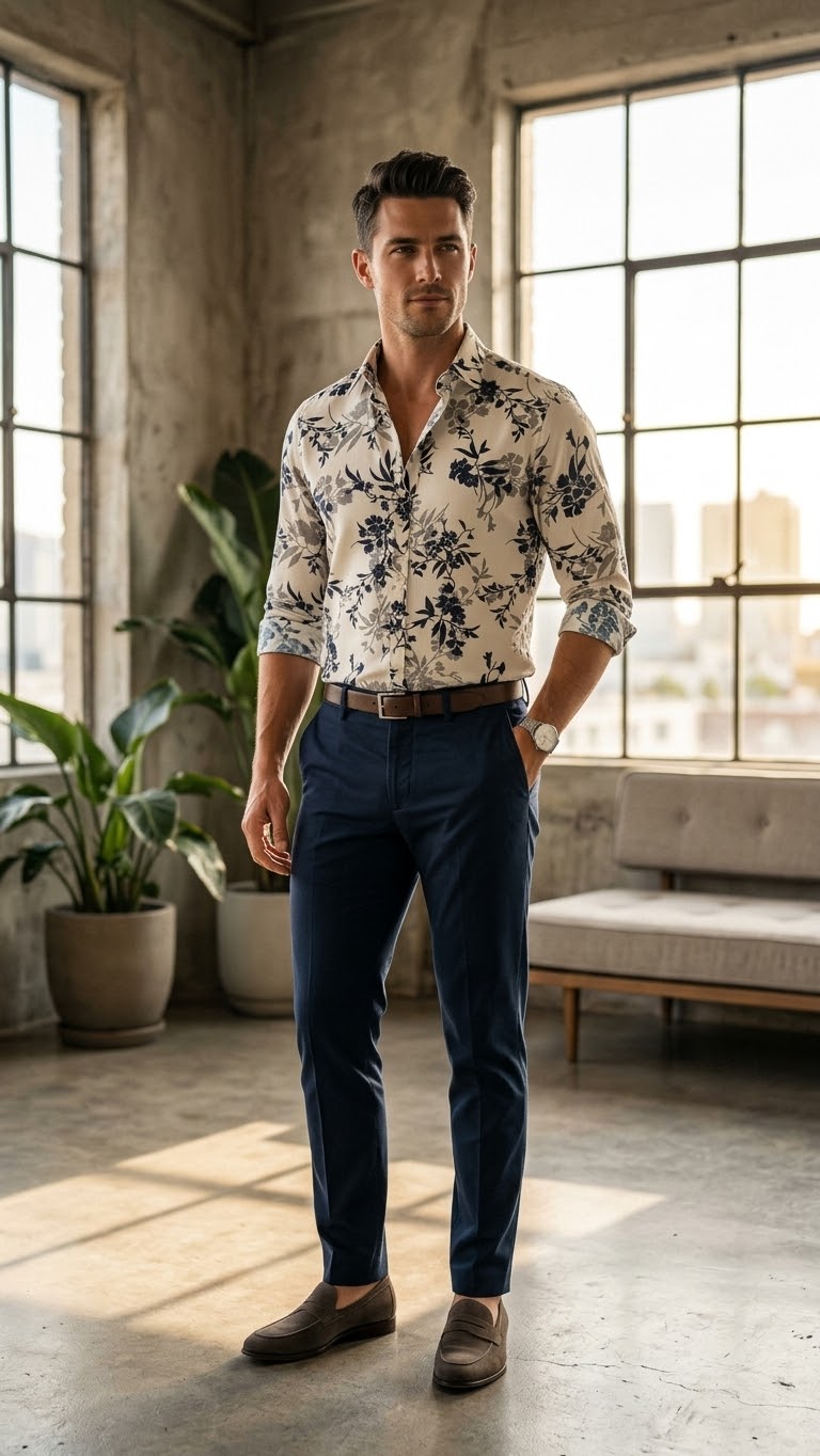 Ivory Botanical Print Shirt