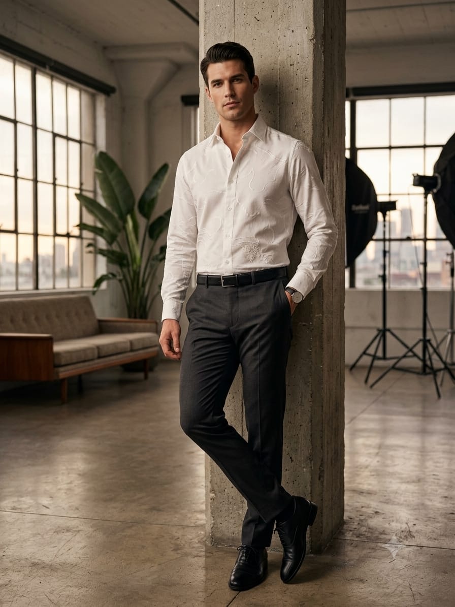 Luxe Ivory Textured Shirt