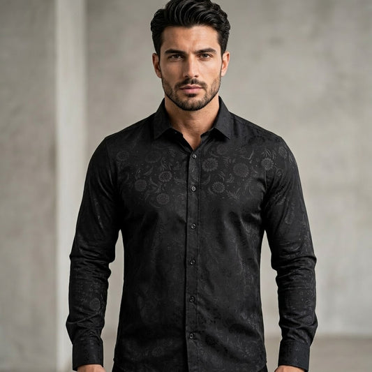 Midnight Floral Jacquard Shirt
