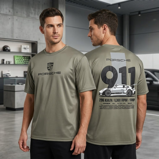 Porsche 911 GT3 RS Graphic Oversized T-Shirt (MILITARY GREEN)
