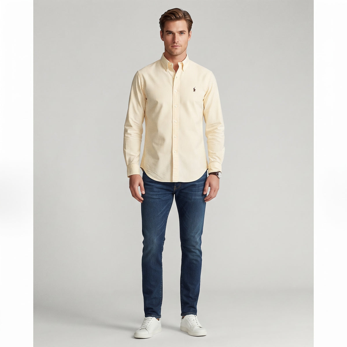 POLO Classic Striped Long-Sleeve Shirt (YELLOW)
