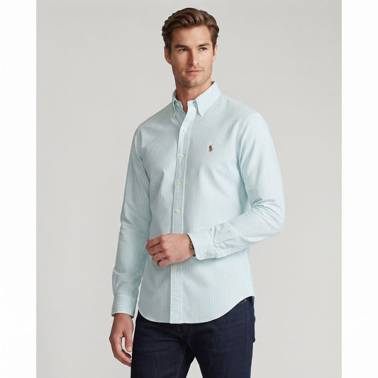 POLO Classic Striped Long-Sleeve Shirt (LIGHT BLUE)