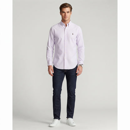 POLO Classic Striped Long-Sleeve Shirt (PURPLE STRIPE)