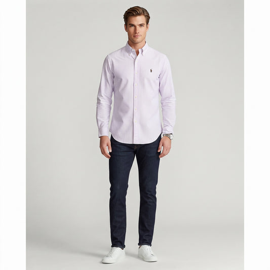 POLO Classic Striped Long-Sleeve Shirt (PURPLE STRIPE)