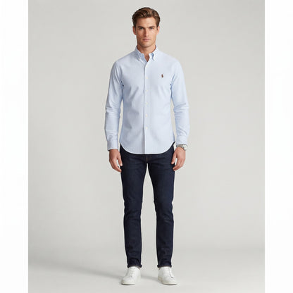 POLO Classic Striped Long-Sleeve Shirt (BLUE)
