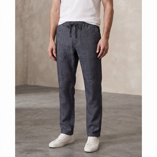 Men's Casual Linen Trousers (CHARCOLE GRAY)