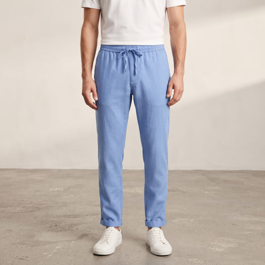 Men's Casual Linen Trousers (LIGHT BLUE)