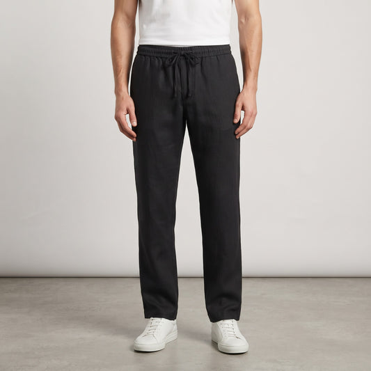 Men's Casual Linen Trousers (BLACK)