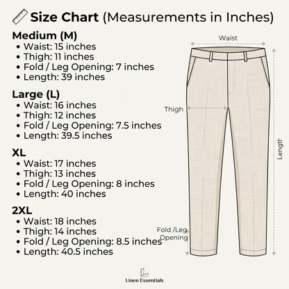 Men's Casual Linen Trousers (BLACK)