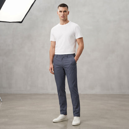 stretchable Chino Pant Blue Melange