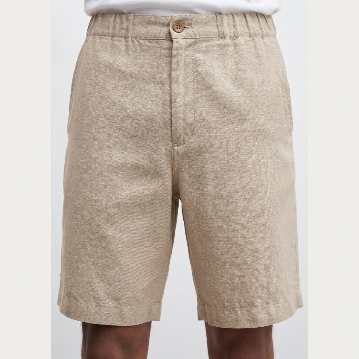 Harlem Drawstring Linen Blend Shorts Oat Meal