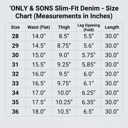 ONLY &amp; SONS Slim-Fit Denim Faded Sky Blue