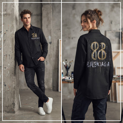 BALENCIAGA  Artisanal Hand Painted Long Sleeve Shirt Black (Unisex)