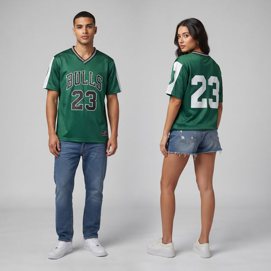 BULLS 23 V Neck T Shirt Green
