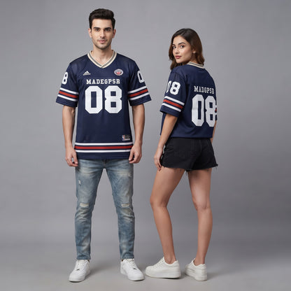 MADEGPSR V Neck T Shirt Navy Blue