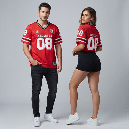 MADEGPSR V Neck T Shirt Red