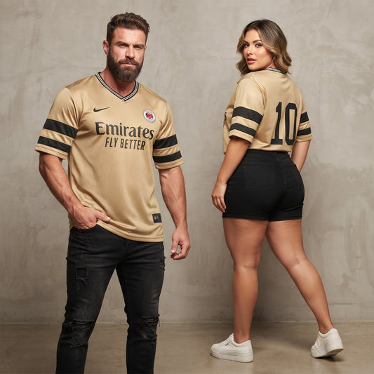 EMIRATES MAN CITY V Neck T Shirt Golden Brown