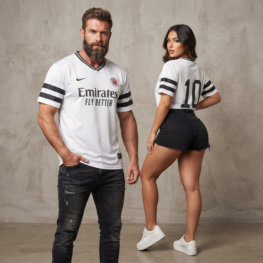 EMIRATES MAN CITY V Neck T Shirt White