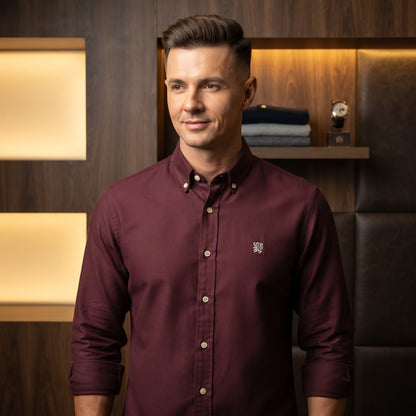 Giordano Premium Collection Casual Shirt BURGUNDY