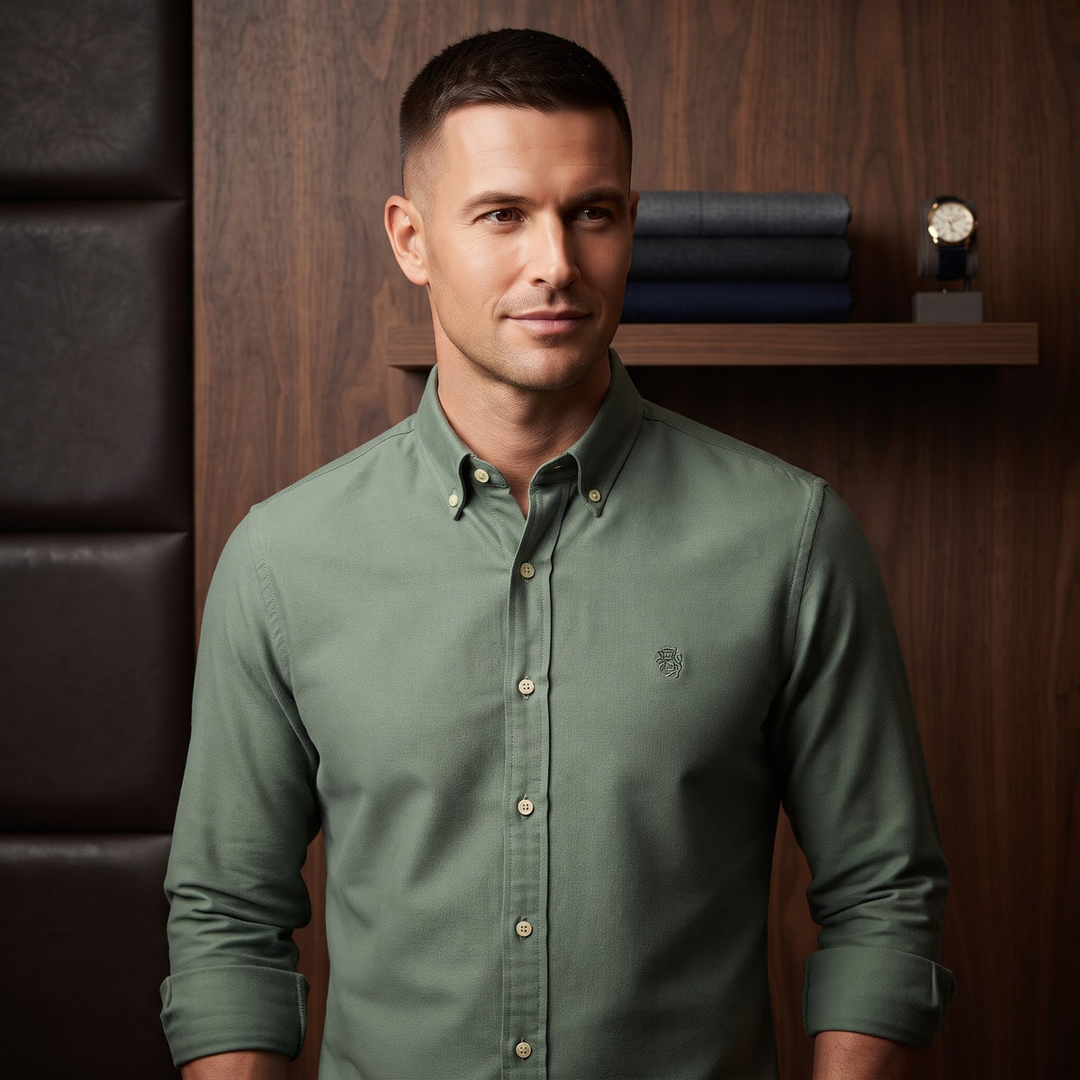 Giordano Premium Collection Casual Shirt SAGE GREEN