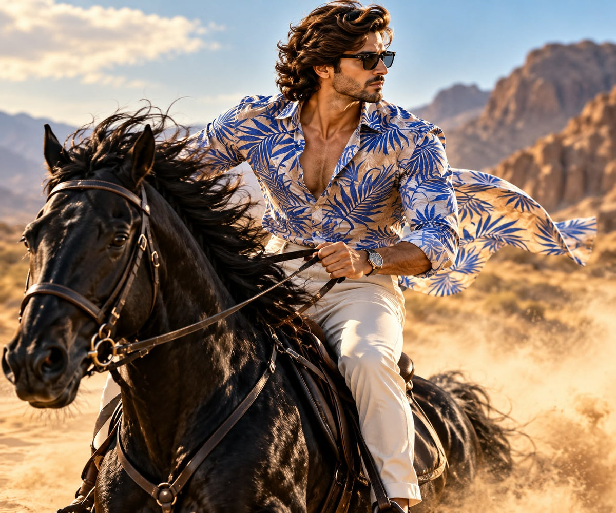 Sahara Blue Palm Shirt