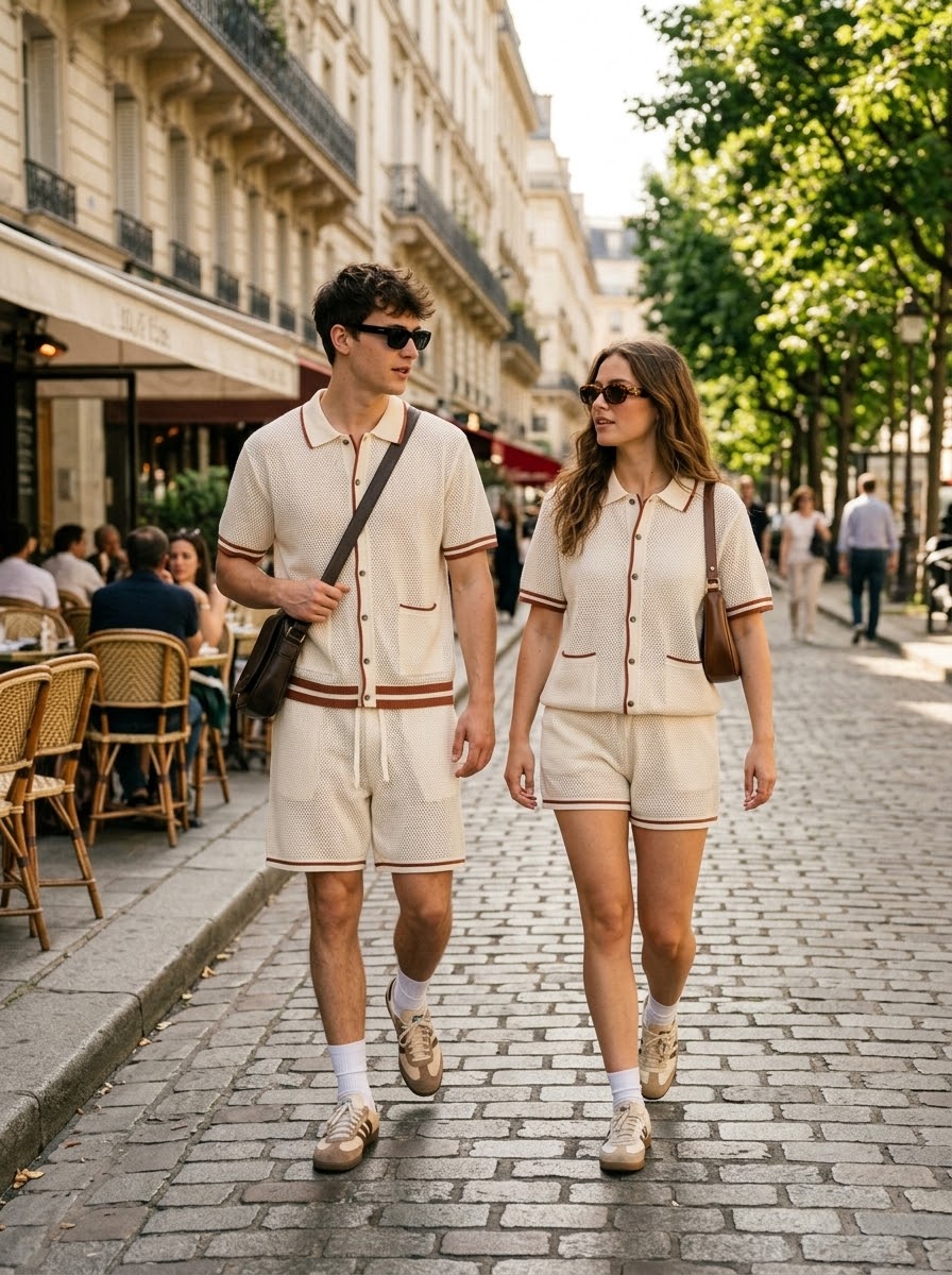 Classic Pocket Knit Polo &amp; Shorts Co-Ord Set