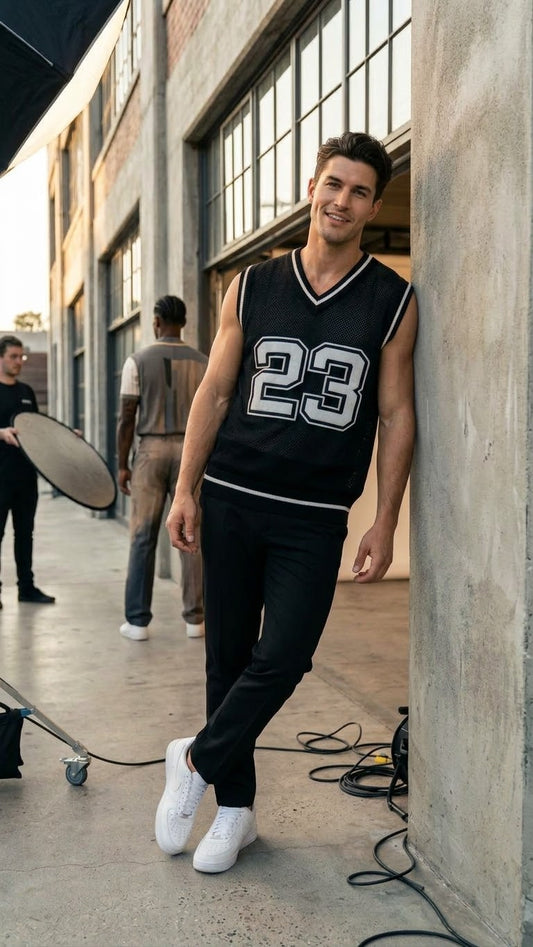 Black Varsity 23 Basketball Tank