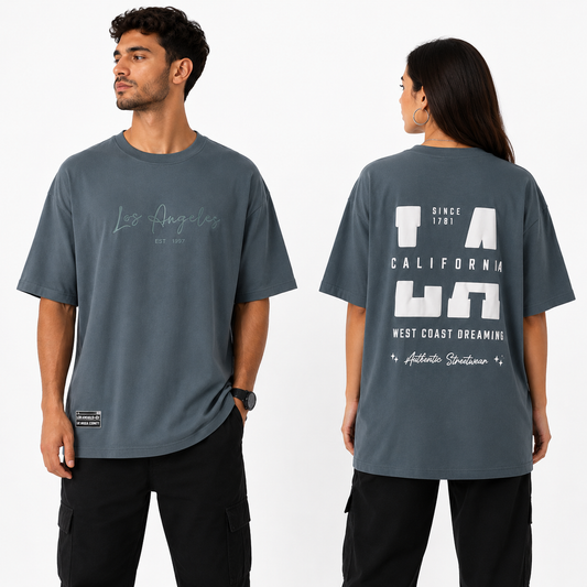 Oversized T-shirt LA Los Angels- Dark Grey