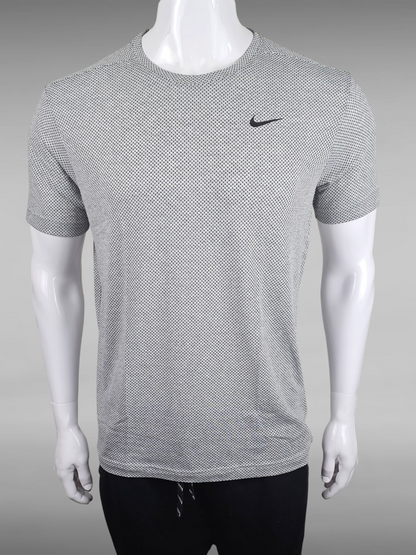 Nike Drifit Performance T-shirt Quick Dry Breathable Grey Honey Comb Black Printed