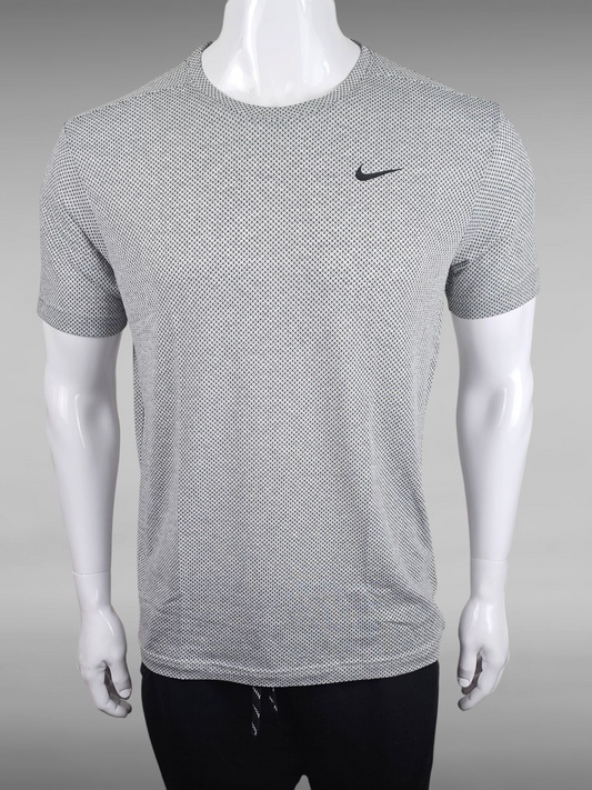 Nike Drifit Performance T-shirt Quick Dry Breathable Grey Honey Comb Black Printed