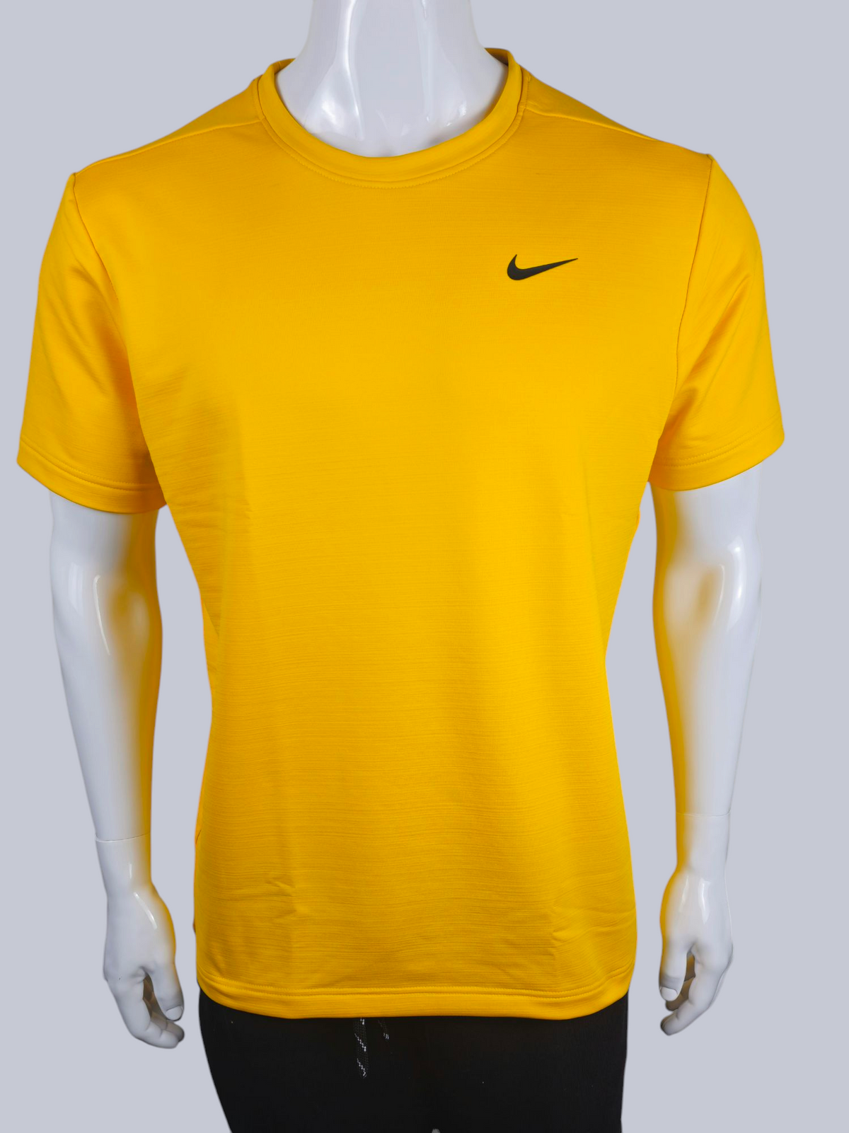 Nike Drifit Performance T-shirt Quick Dry Yellow Line Textured