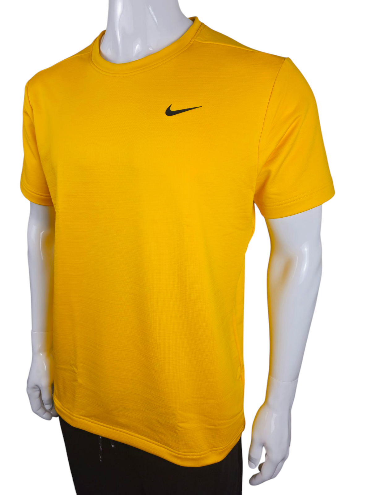Nike Drifit Performance T-shirt Quick Dry Yellow Line Textured