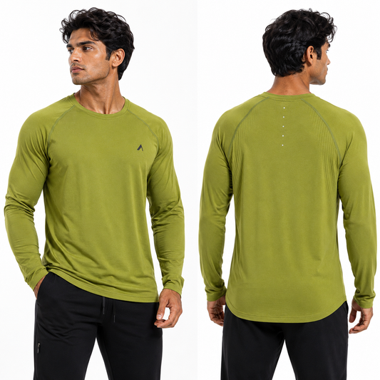Athletic long sleeve- lum green