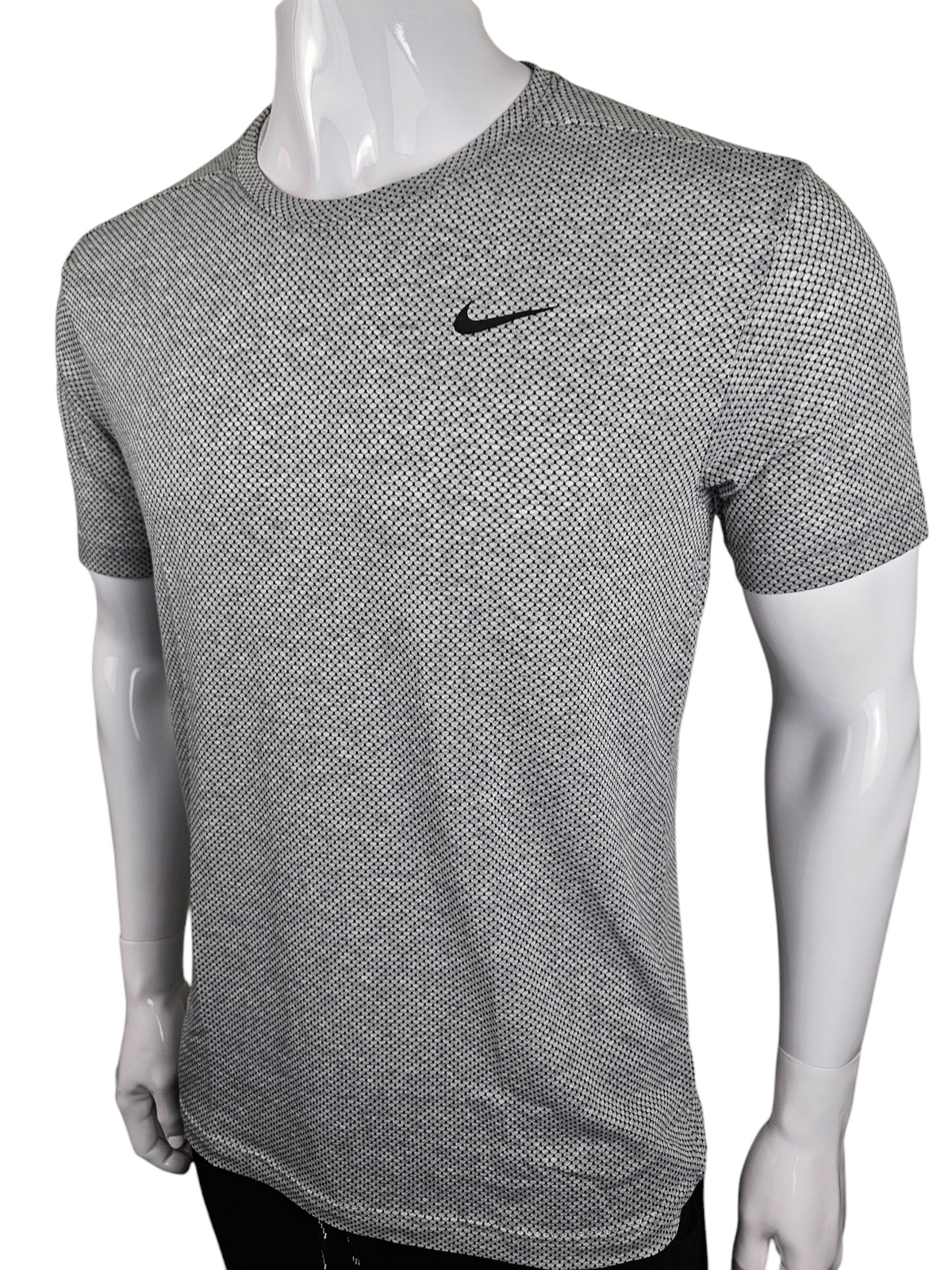 Nike Drifit Performance T-shirt Quick Dry Breathable Grey Honey Comb Black Printed