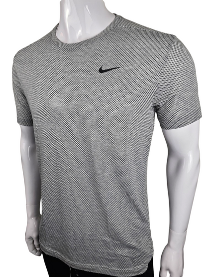 Nike Drifit Performance T-shirt Quick Dry Breathable Grey Honey Comb Black Printed