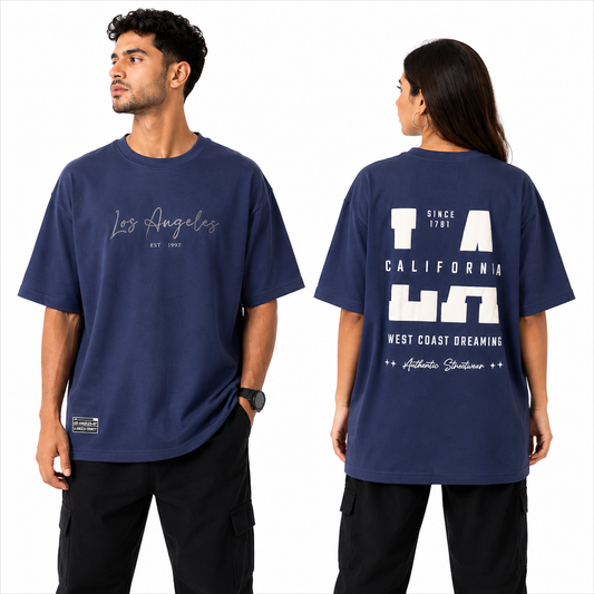 Oversized T-shirt LA Los Angels- Navy Blue