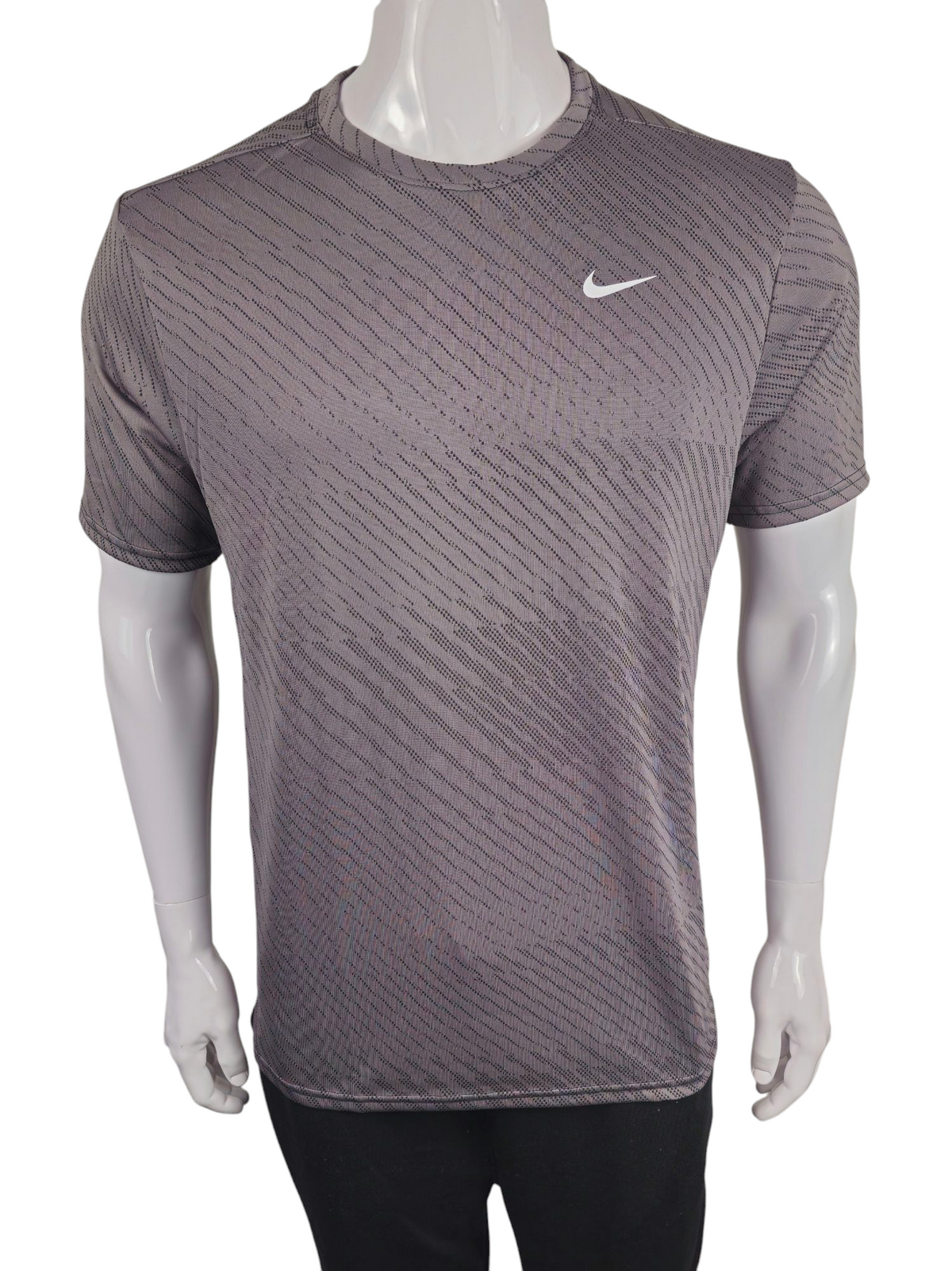 Nike Drifit Performance T-shirt Quick Dry Breathable Grey LinesTextured Fabric 02