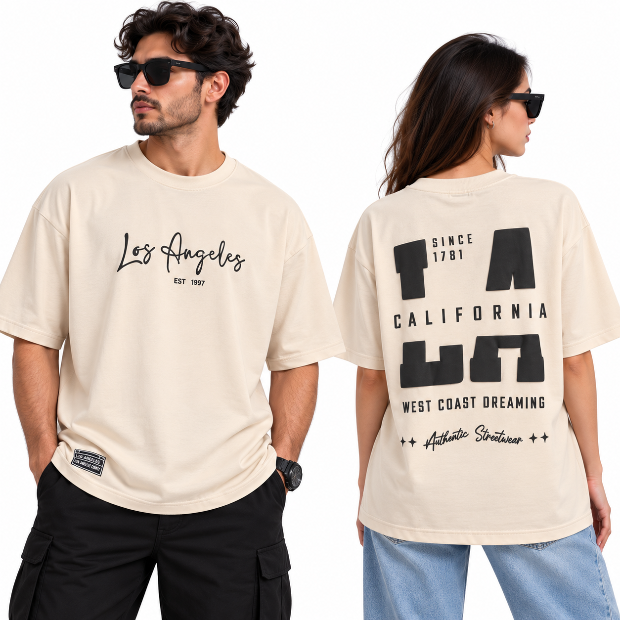 Oversized T-shirt LA Los Angels- Off White