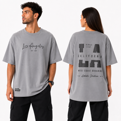 Oversized T-shirt LA Los Angels- Light Grey