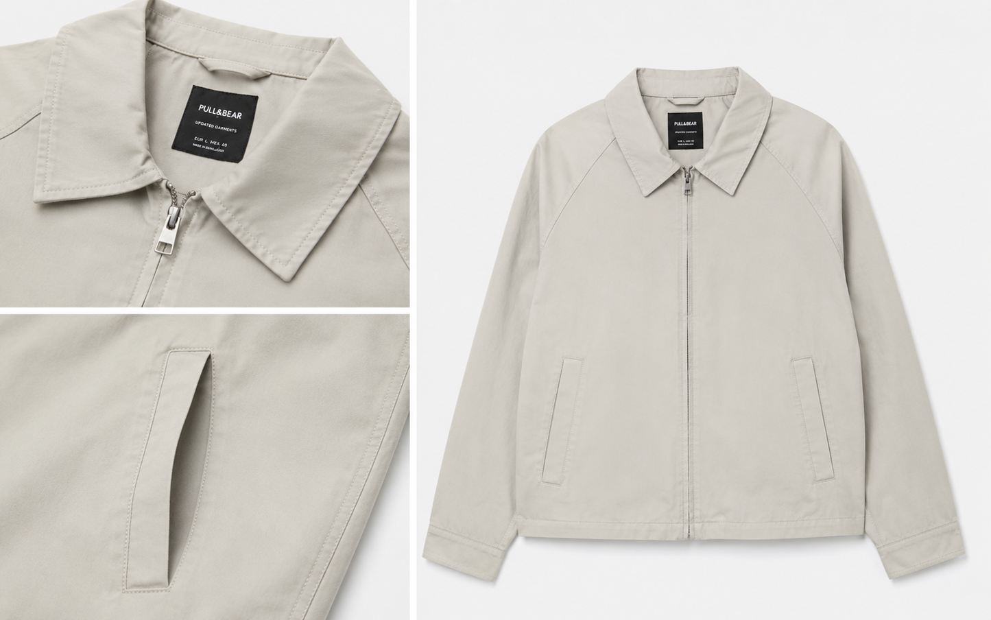 Pull & Bear Jacket- crop fit full zipper unisex korean fit with inner lining.