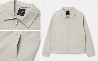 Pull & Bear Jacket- crop fit full zipper unisex korean fit with inner lining.