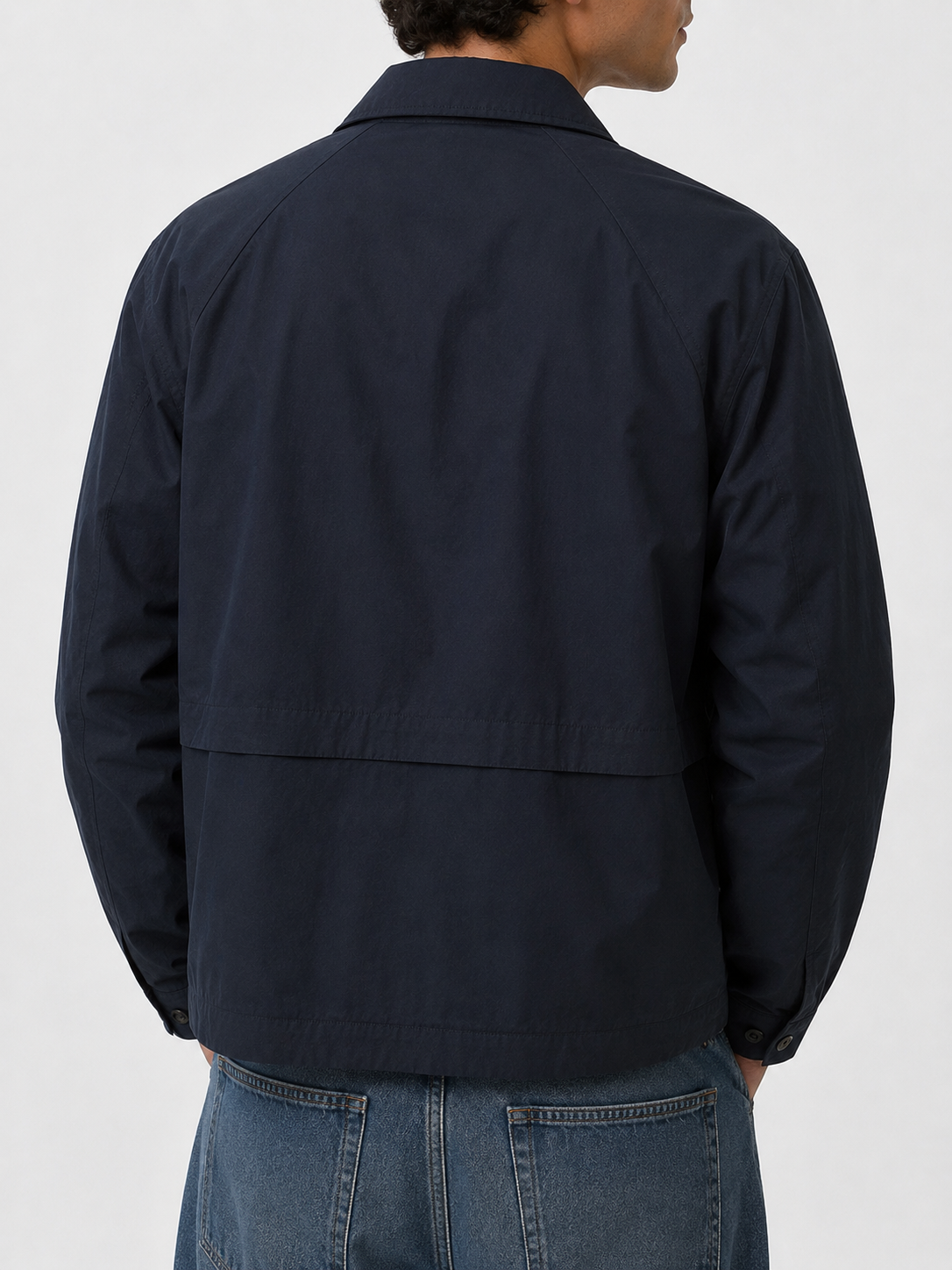 Pull & Bear Jacket- crop fit full zipper unisex korean fit with inner lining. Navy blue